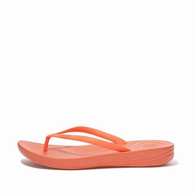 Fitflop Women's IQUSHION Ergonomic Flip Flops - Coral Pink, KA2785916